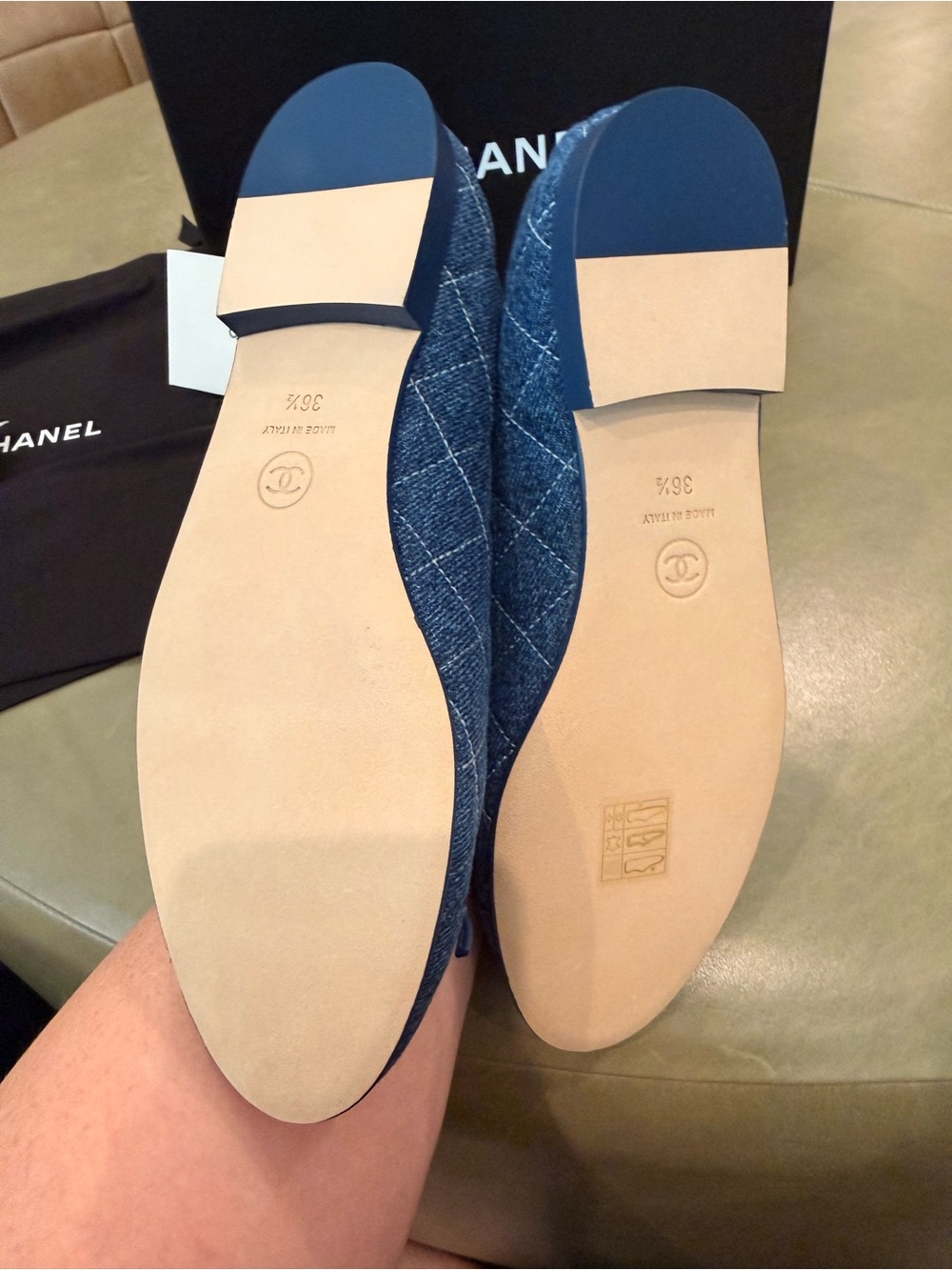 NWT Chanel - SS26 Quilted denim ballerina, in 36.5 (US6.5) - Picture 8 of 8
